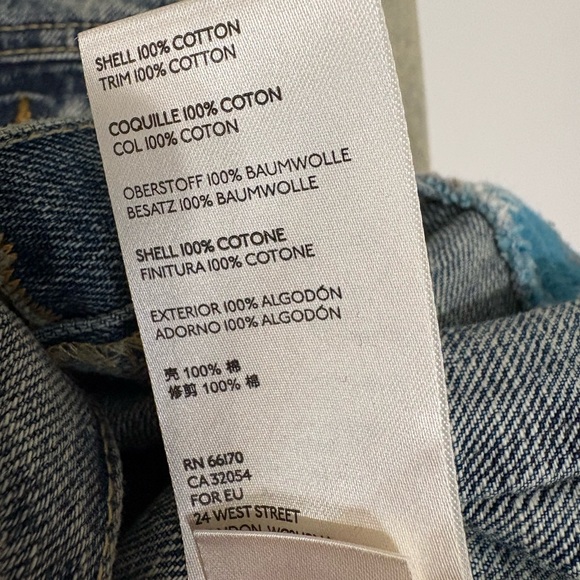 Free People Blue Denim Jacket with Plaid Details Trucker Shirt Jacket Preppy VTG - Picture 7 of 12